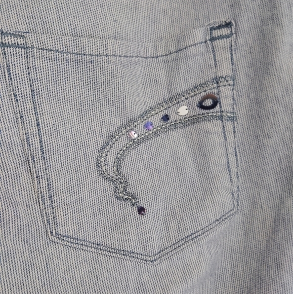 Women's FOJ French Dressing Cropped Blue Jean Denim Pants Size 12 - Picture 5 of 6